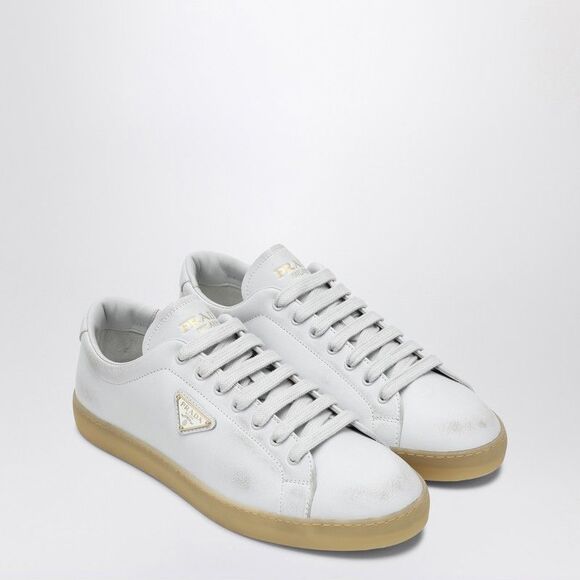 Prada White Worn Effect Sneaker Men - Picture 1 of 2